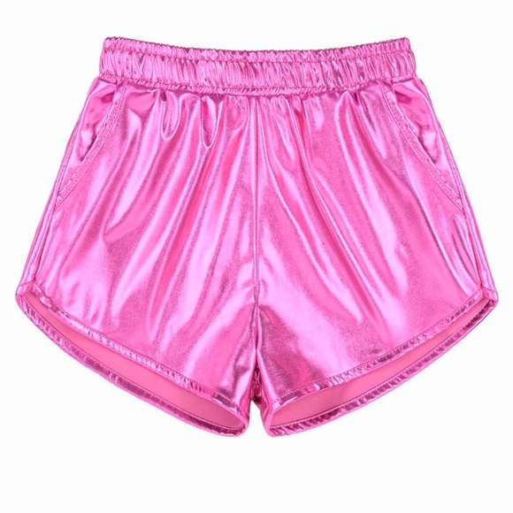 Cute Pink metallic shorts with pockets - Picture 1 of 1